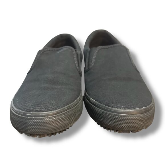 Skechers Slip Resistant Work Shoes Black Canvas Slip on - Picture 2 of 6